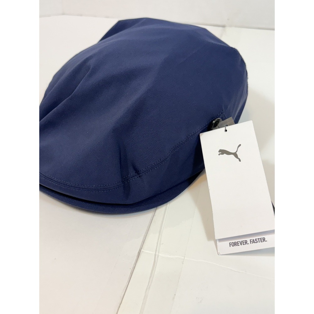 NWT - Puma  Golf Tour Driver Flat Cap Navy Blue Mens L / XL  Adjustable Snapback